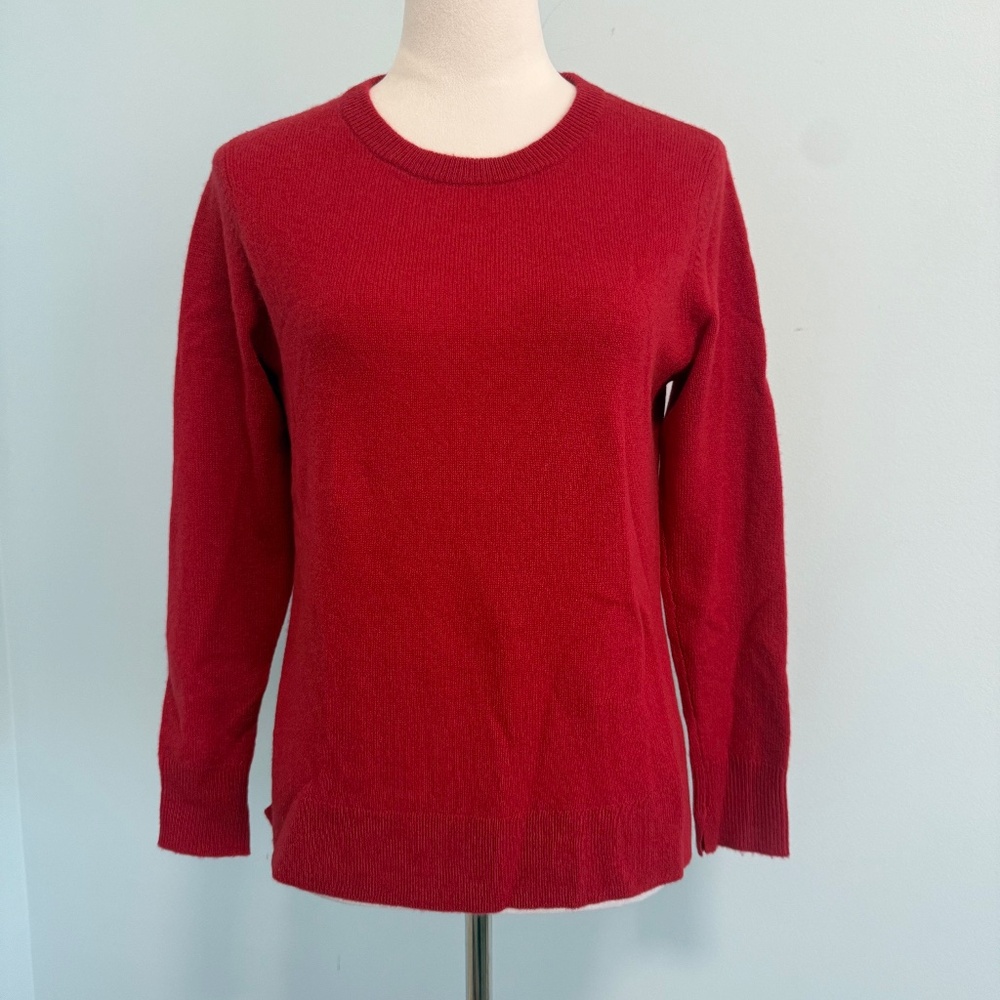 Halogen Petite 100% Cashmere Long Sleeve Red Sweater Pullover Size SP